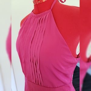 Hot pink halter dress